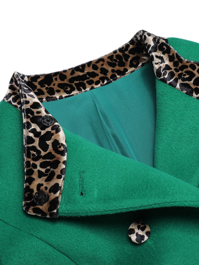 1940s Leopard Patchwork Button Coat - vintage fashion, retro style