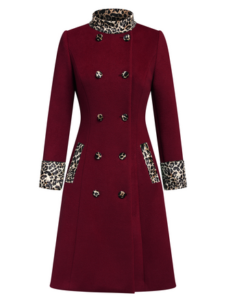 1940s Leopard Patchwork Button Coat: timeless style reimagined