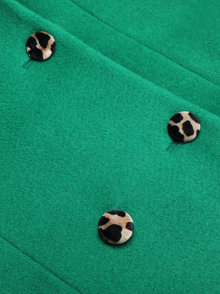 1940s Leopard Patchwork Button Coat: timeless style reimagined