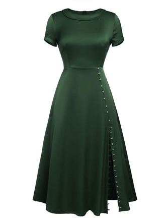 1940s Pearl Buttons Solid Darlene Dress: timeless style reimagined
