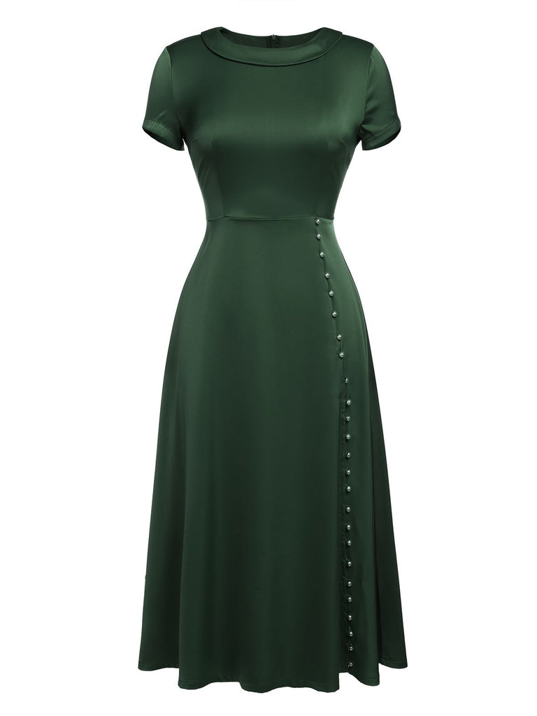 green dress buttons Button Down Lounge Dress – Aleeza Paris main image 0
