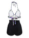 1940s Ruched Lace-Up Halter Bikini Set - vintage fashion, retro style
