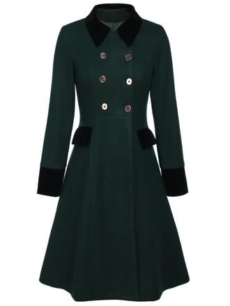 Dark 1940s Solid Button Coat, vintage outerwear, retro jacket - perfect for women who love vintage and retro fashion