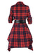 1950s 3/4 Sleeve Plaid Belt Dress: timeless style reimagined