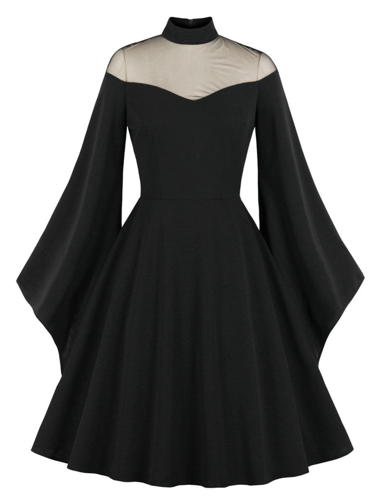 1950s Angel Sleeve Solid Swing Dress | Retro Stage 1950s Angel Sleeve Solid Swing Dress | Retro Stage