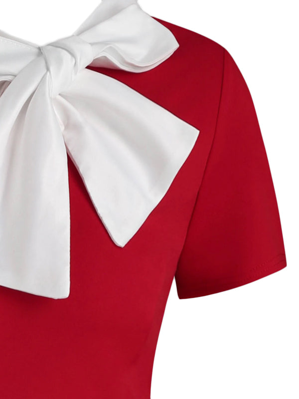 1950s Bowknot Collar Swing Dress — vintage elegance for the modern woman