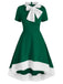 1950s Bowknot Collar Swing Dress, classic 1950s style elegant retro fashion - Image 1