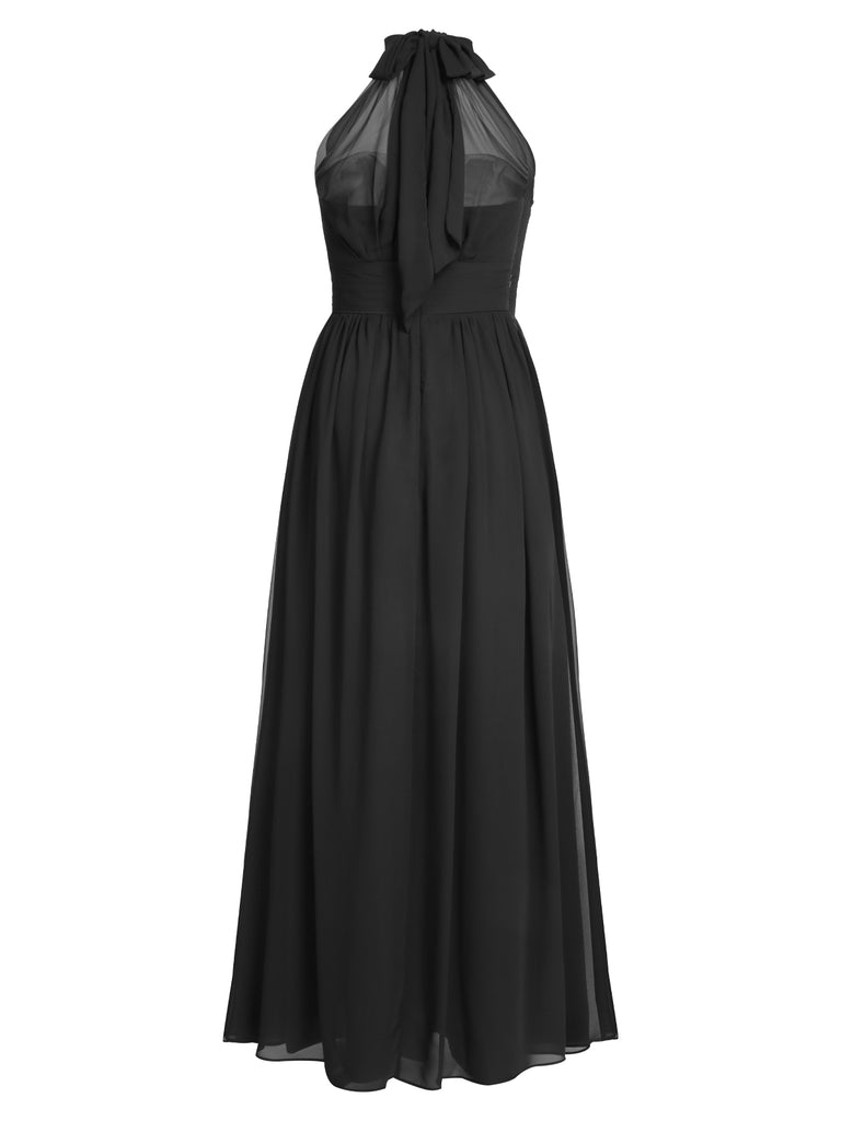 1950s Chiffon Sleeveless Solid Vintage Dress — vintage elegance for the modern woman