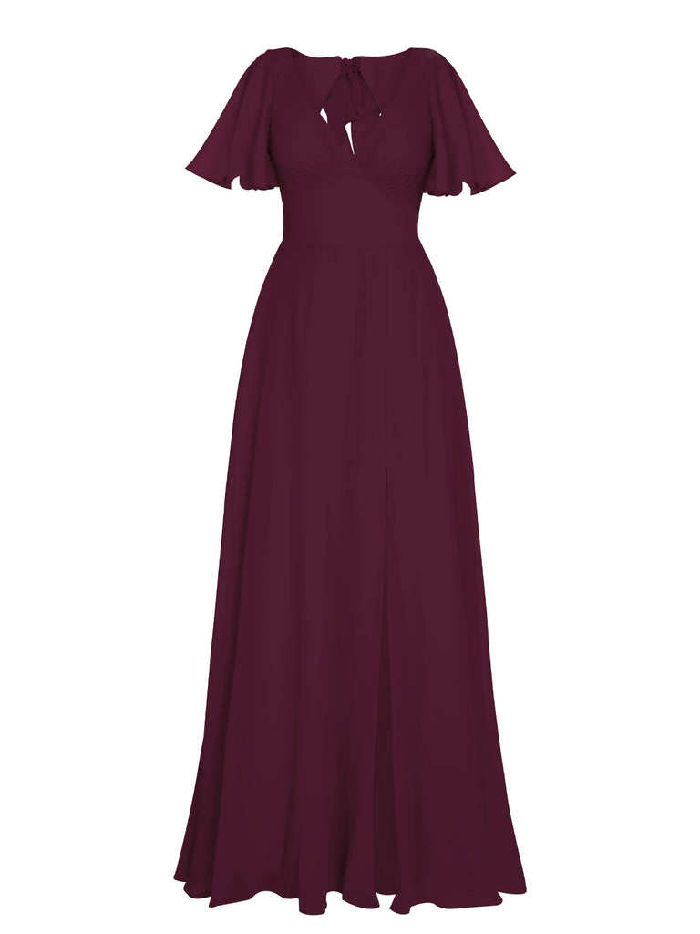 1950s Chiffon V-Neck Solid Vintage Dress: timeless style reimagined