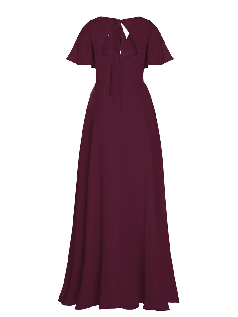 1950s Chiffon V-Neck Solid Vintage Dress — vintage elegance for the modern woman