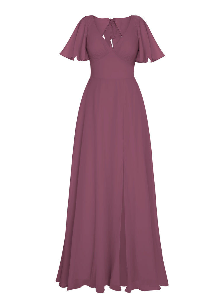 1950s Chiffon V-Neck Solid Vintage Dress: timeless style reimagined