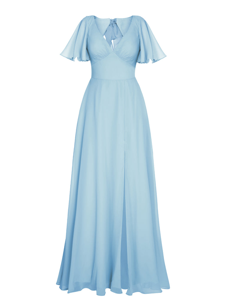 1950s Chiffon V-Neck Solid Vintage Dress: timeless style reimagined