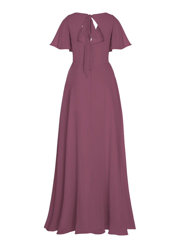 1950s Chiffon V-Neck Solid Vintage Dress — vintage elegance for the modern woman