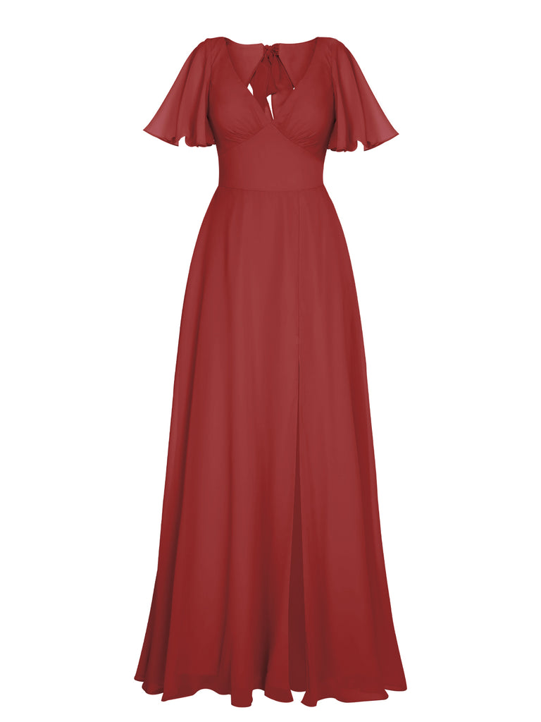 1950s Chiffon V-Neck Solid Vintage Dress: timeless style reimagined