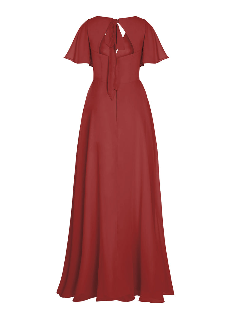 1950s Chiffon V-Neck Solid Vintage Dress — vintage elegance for the modern woman
