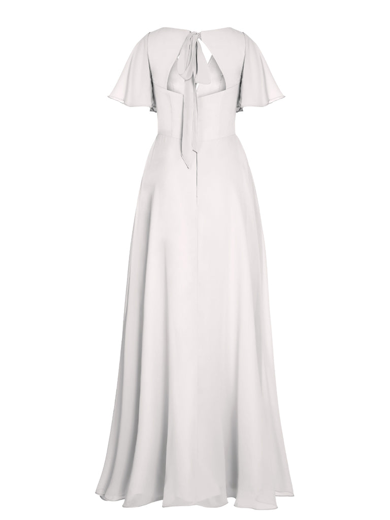 1950s Chiffon V-Neck Solid Vintage Dress — vintage elegance for the modern woman