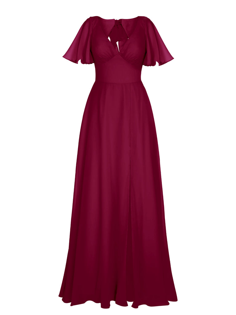 1950s Chiffon V-Neck Solid Vintage Dress: timeless style reimagined