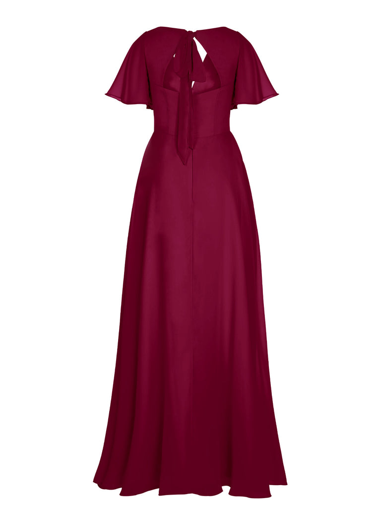 1950s Chiffon V-Neck Solid Vintage Dress — vintage elegance for the modern woman