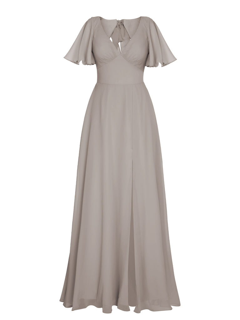 1950s Chiffon V-Neck Solid Vintage Dress: timeless style reimagined