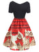 1950s Christmas Kitty Swing Dress, classic 1950s style elegant retro fashion - Image 3