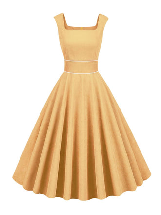 1950s Corduroy Solid Vintage Dress: timeless style reimagined