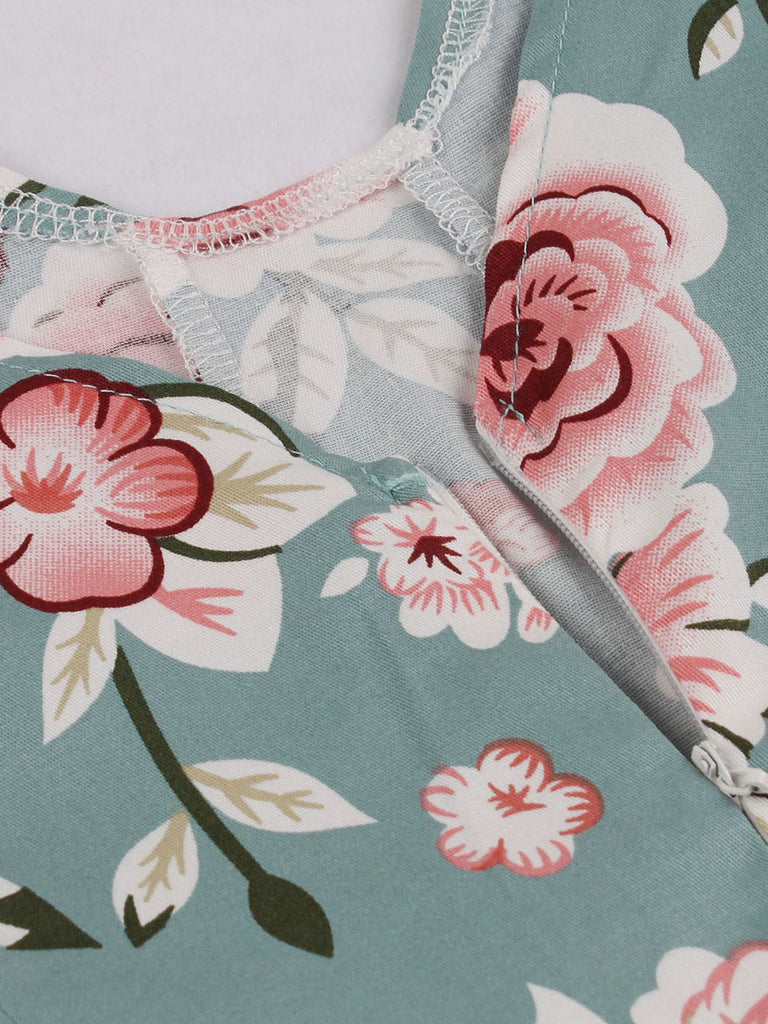 1950s Floral Flare Sleeve Swing Dress — vintage elegance for the modern woman