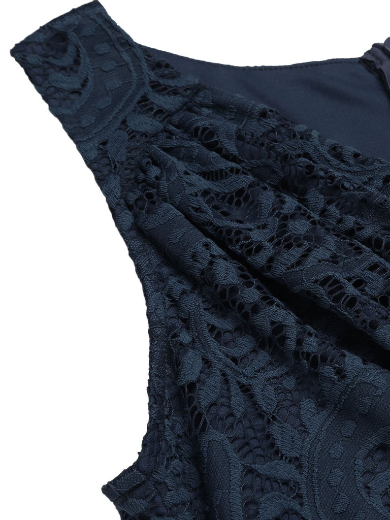 1950s Floral Lace Solid Swing Dress: timeless style reimagined