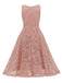 1950s Floral Lace Solid Swing Dress: timeless style reimagined