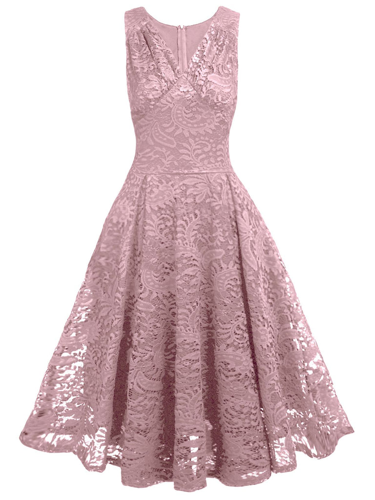 1950s Floral Lace Solid Swing Dress — vintage elegance for the modern woman