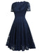 1950s Floral Lace Solid Swing Dress: timeless style reimagined