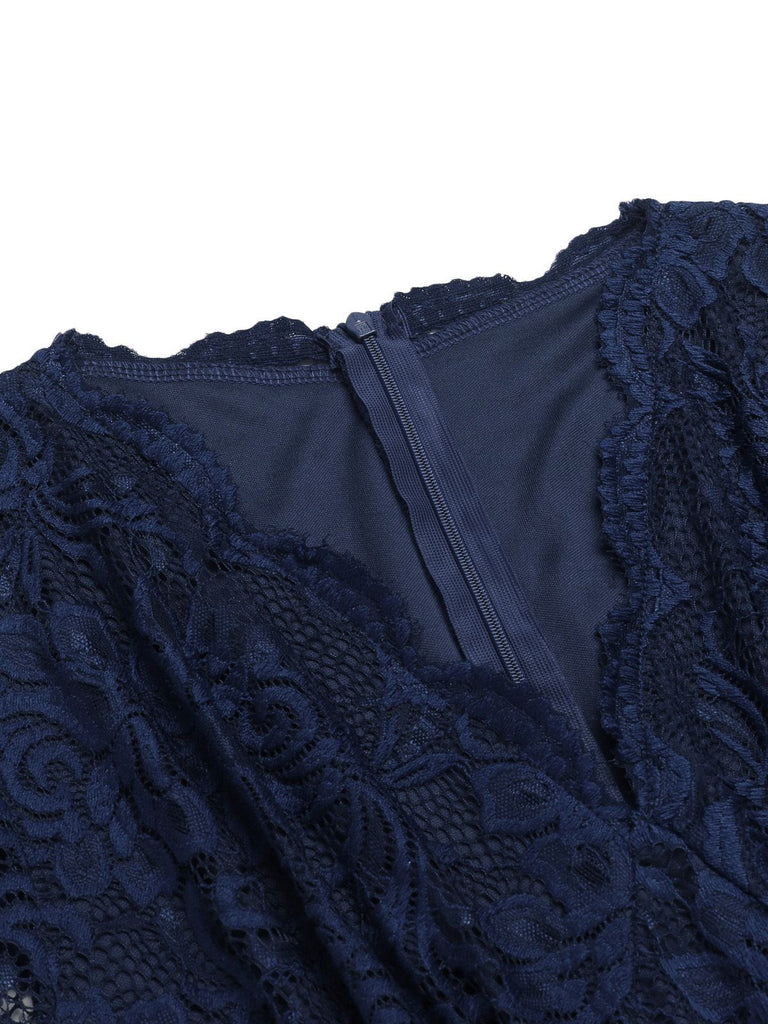 1950s Floral Lace Solid Swing Dress: timeless style reimagined
