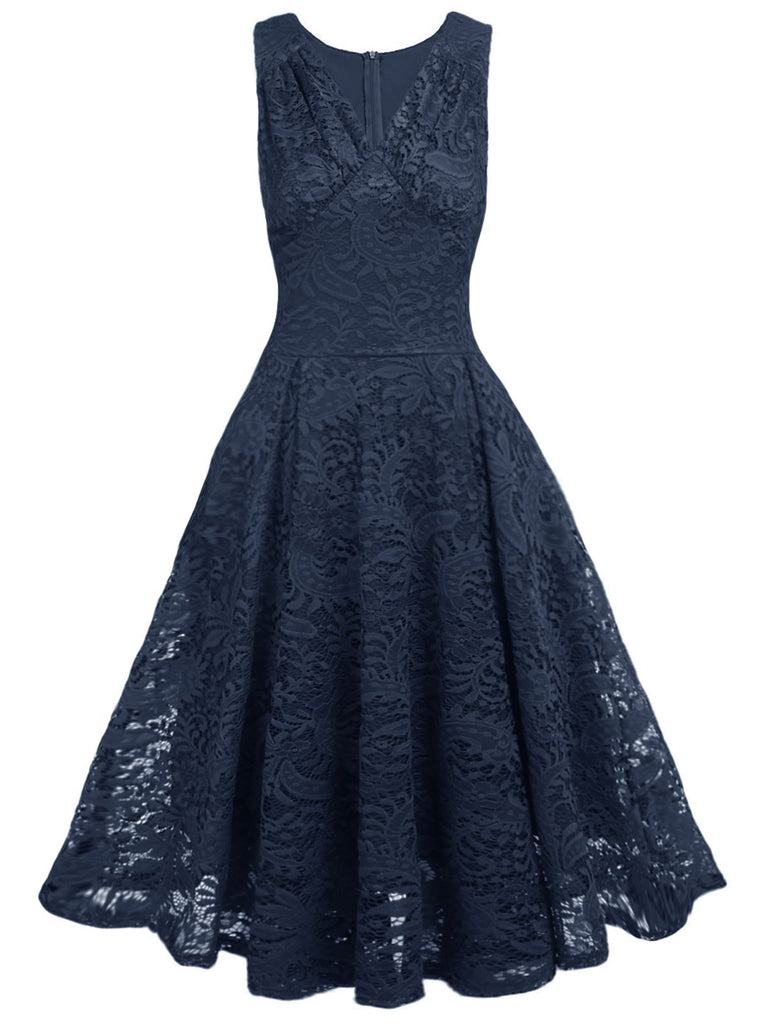 1950s Floral Lace Solid Swing Dress — vintage elegance for the modern woman