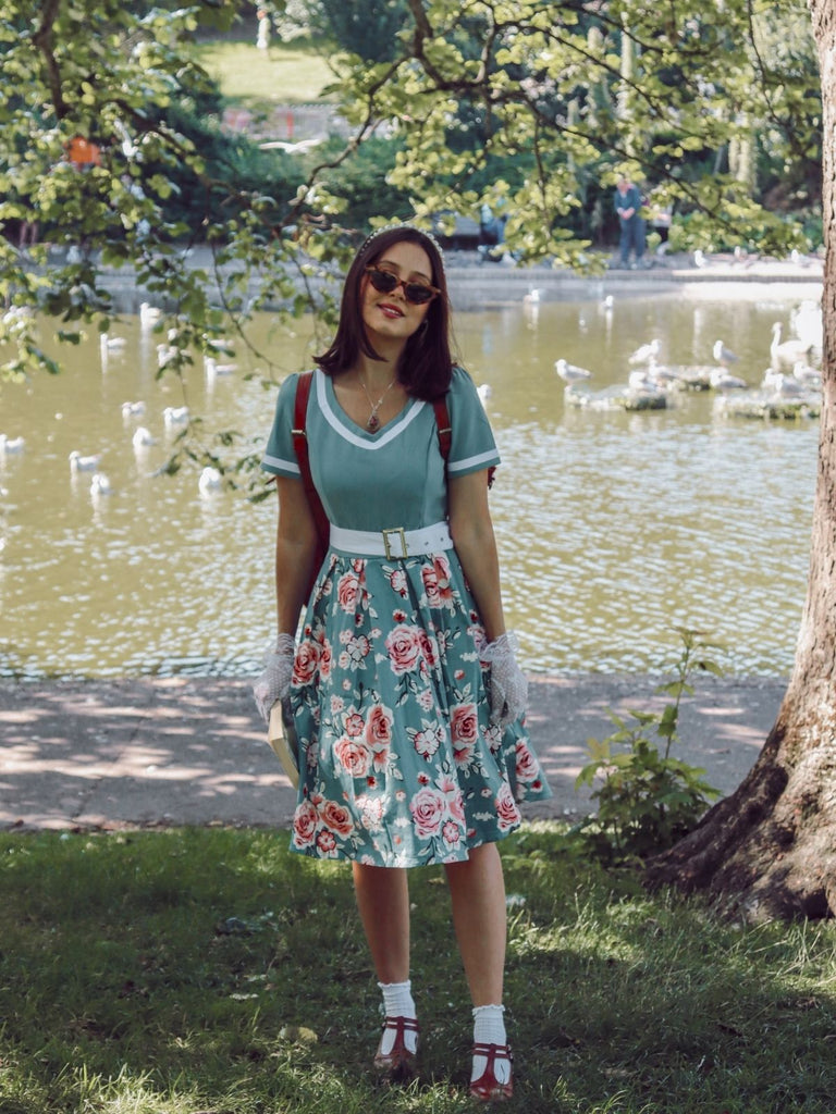 1950s Floral Patchwork Swing Dress: timeless style reimagined