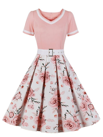 1950s Floral Patchwork Swing Dress: timeless style reimagined
