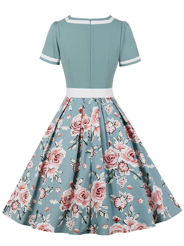 Retro Vintage Women 1950s Rockabilly Swing Dress Pinup 50s Retro Floral A-Line Dresses Retro Vintage Women 1950s Rockabilly Swing Dress Pinup 50s Retro Floral A-Line Dresses
