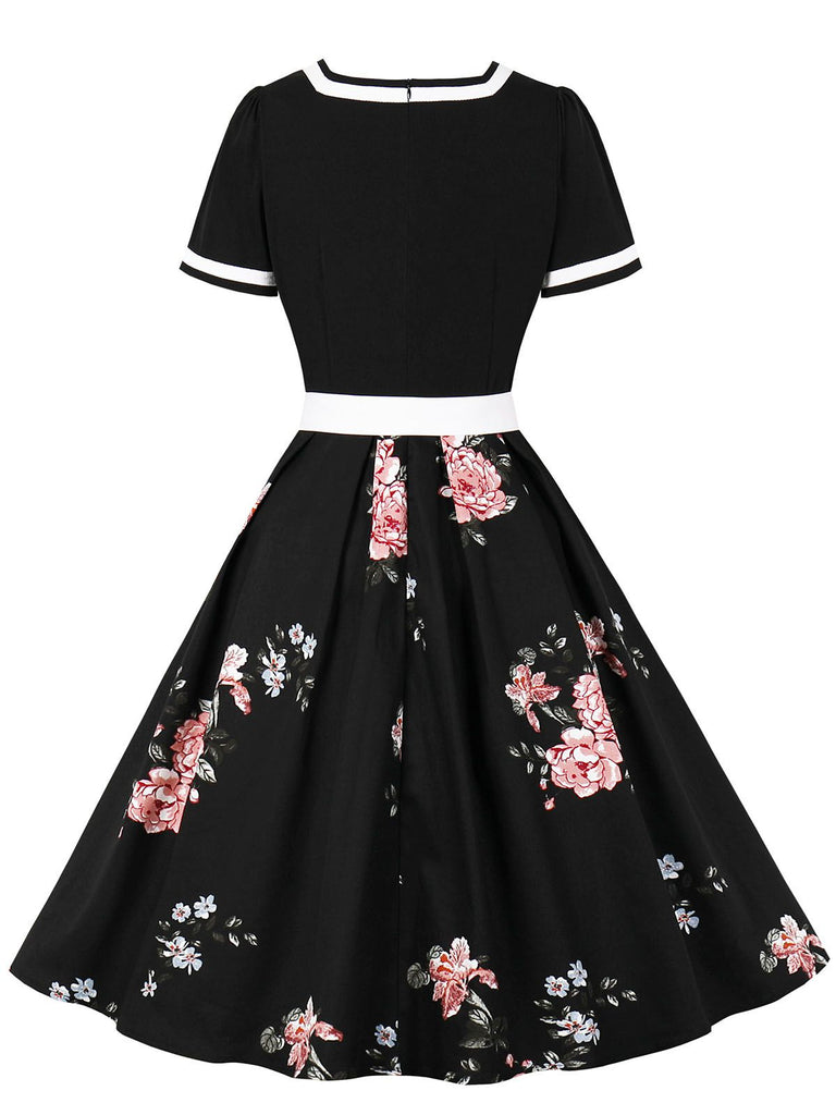 1950s Floral Patchwork Swing Dress: timeless style reimagined