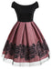 This 1950s Floral Print Off Shoulder Dress wraps her in 1950s elegance, one twirl at a time