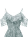 1950s Lace Cold Shoulder Ruffle Dress, classic 1950s style elegant retro fashion - Image 5