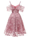 1950s Lace Cold Shoulder Ruffle Dress: timeless style reimagined