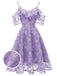 1950s Lace Cold Shoulder Ruffle Dress: timeless style reimagined