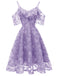 1950s Lace Cold Shoulder Ruffle Dress — vintage elegance for the modern woman