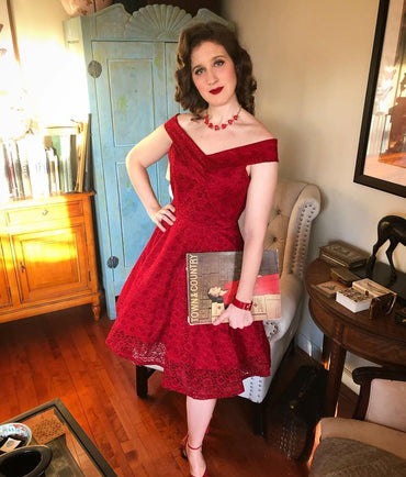 1950s Lace Floral Swing Dress: timeless style reimagined