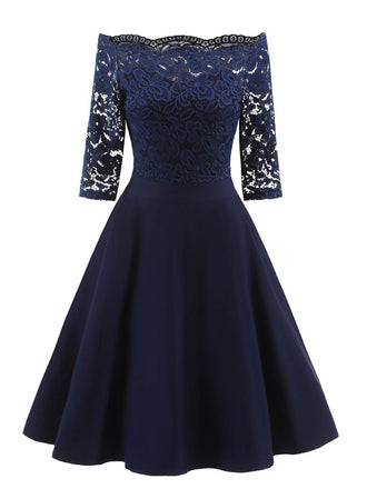 1950s Lace Off Shoulder Dress: timeless style reimagined