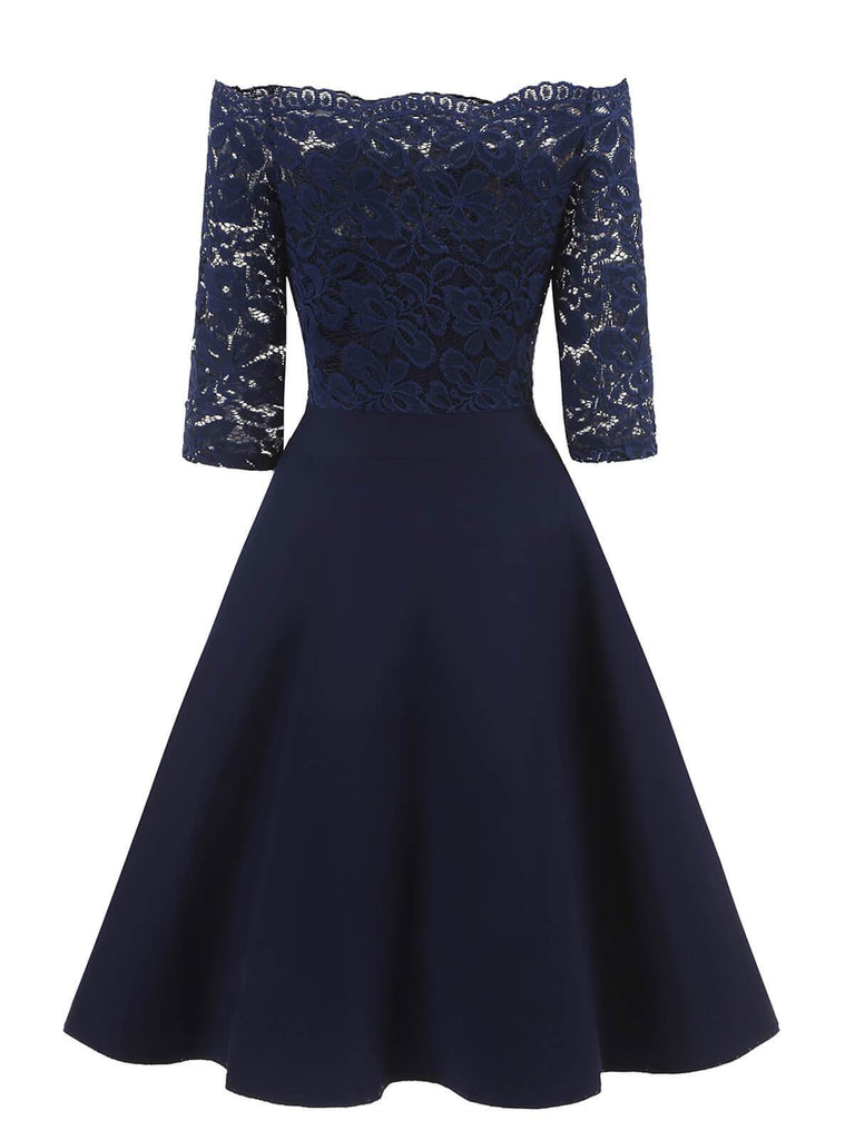 1950s Lace Off Shoulder Dress: timeless style reimagined