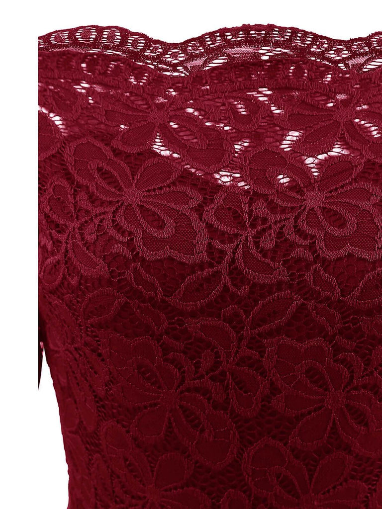 1950s Lace Off Shoulder Dress: timeless style reimagined