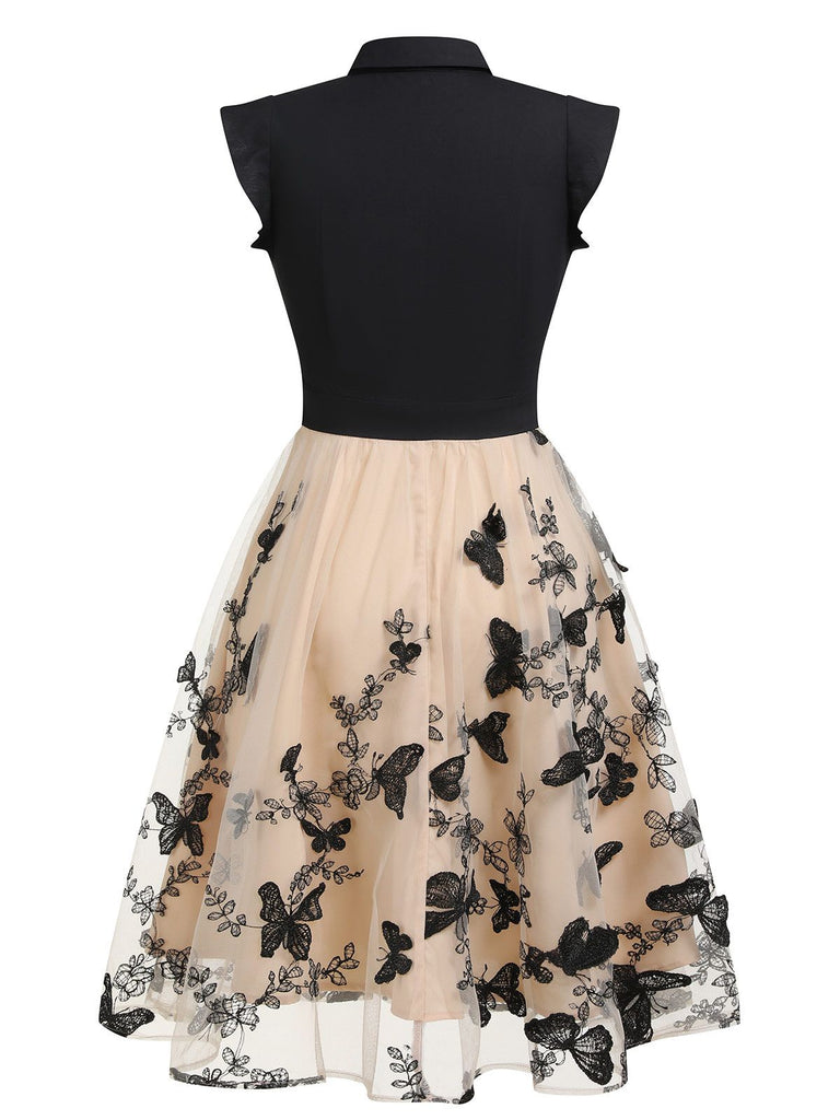 A-Line Cocktail Dresses Elegant Dress Wedding Guest Knee Length Bow Neck Butterfly Dress 2026