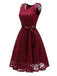1950s Lace V Neck Bow Dress, classic 1950s style elegant retro fashion - Image 11