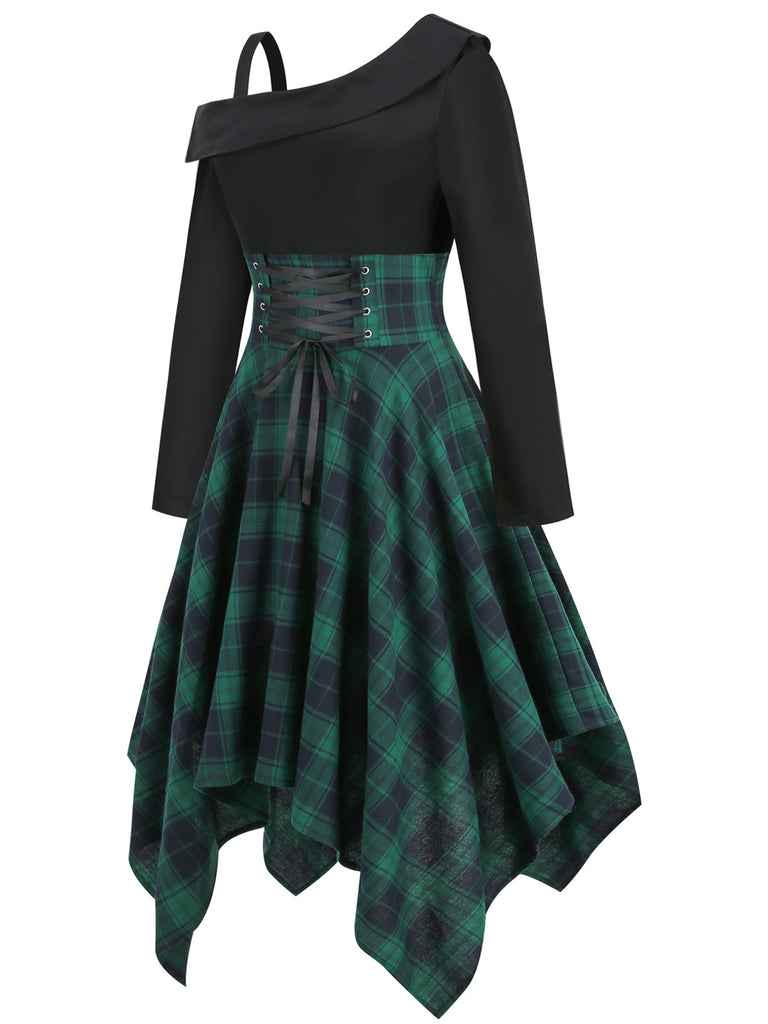 1950s Long Sleeve Patchwork Swing Dress: timeless style reimagined