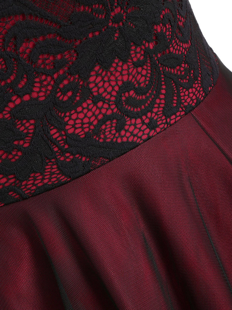 Vintage A-Line Cocktail Dress Lace Off Shoulder Dress Wine Red,XXL Vintage A-Line Cocktail Dress Lace Off Shoulder Dress Wine Red,XXL