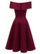 1950s Off Shoulder Swing Dress | vintage dress, retro fashion, elegant style - perfect for retro fashion enthusiasts